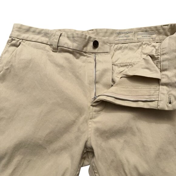 Outerknown Pants Mens Size 33 (Fits 34) S.E.A. Legs Organic Cotton Stretch Beige - Picture 3 of 6